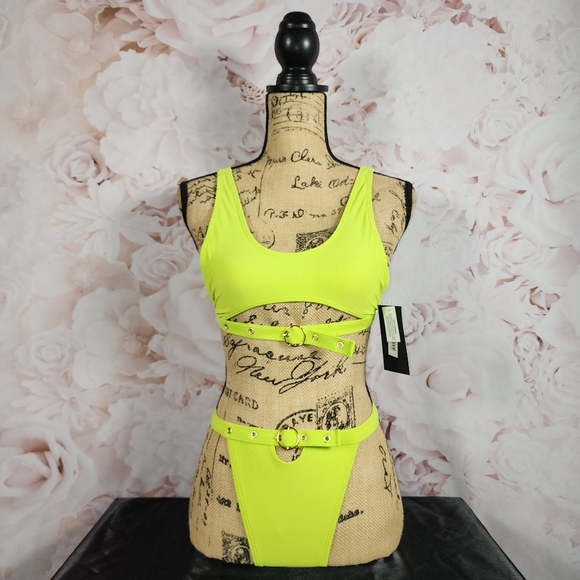 Medium Bright Green High Waist Cheeky Forplay Bikini - Picture 2 of 7